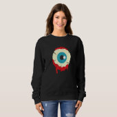 Zombie Eyeball Spooky Halloween Scary Zombies Men Trui (Voorkant volledig)