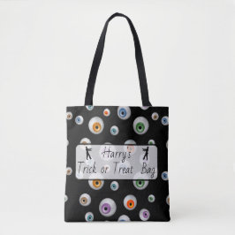 Zombie Eyeballs Halloween Trick or Treat Tote Bag