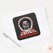 ZOMBIE Face - Als u niet draait, moet u Vierkante Sticker (Envelop)