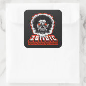 ZOMBIE Face - Als u niet draait, moet u Vierkante Sticker (Tas)