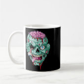 Zombie Face Brain Halloween Boys Mannen Women Girl Koffiemok (Links)
