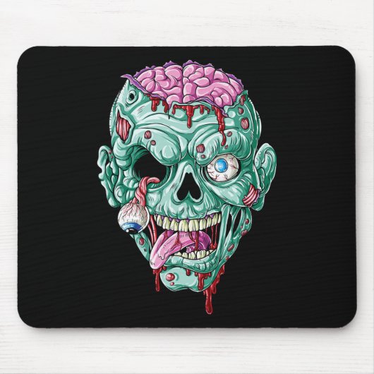 Zombie Face Brain Halloween Boys Mannen Women Girl Muismat (Voorkant)