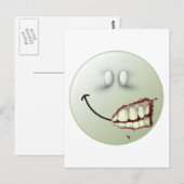 Zombie Face Briefkaart (Voorkant / Achterkant)