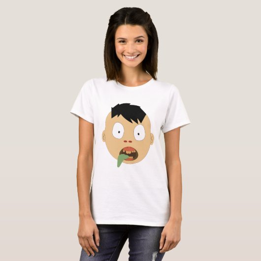 Zombie face expressies t-shirt (Voorkant volledig)