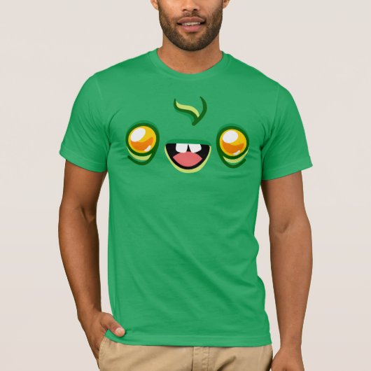 Zombie Face - Happy Jump Bella+Canvas Green T-shirt (Voorkant)