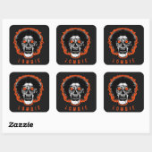 ZOMBIE Face - Oranje oyes Haar Vierkante Sticker (Vel)