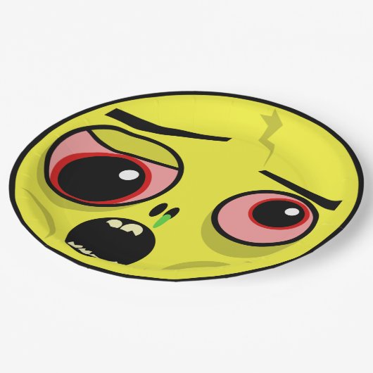 Zombie Face Papieren Bordje (Gekanteld)