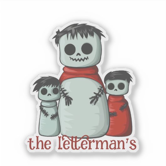 Zombie familie sticker (Voorkant)