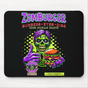 Zombie Fast Food Burger en Ribben Halloween Horror Muismat