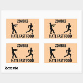Zombie Fast Food Rechthoekige Sticker (Vel)