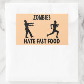 Zombie Fast Food Rechthoekige Sticker (Tas)