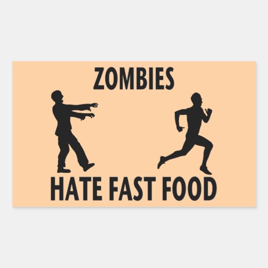 Zombie Fast Food Rechthoekige Sticker (Voorkant)