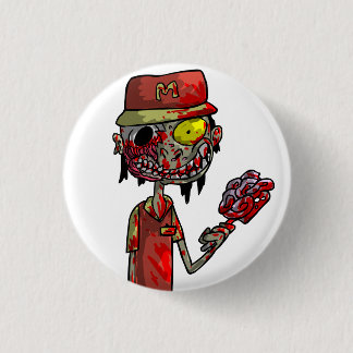 Zombie Fast Food Worker Ronde Button 3,2 Cm