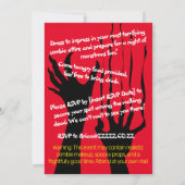 Zombie feest Apocalypse dystopische gebeurtenis  Kaart (Achterkant)