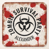 Zombie feest roestig kartonnen onderzetters (Voorkant)