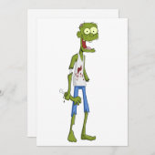 Zombie Feest Uitnodiging – Halloween Kaart (Voorkant / Achterkant)