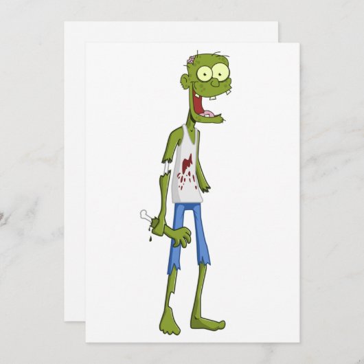 Zombie Feest Uitnodiging – Halloween Kaart (Voorkant / Achterkant)