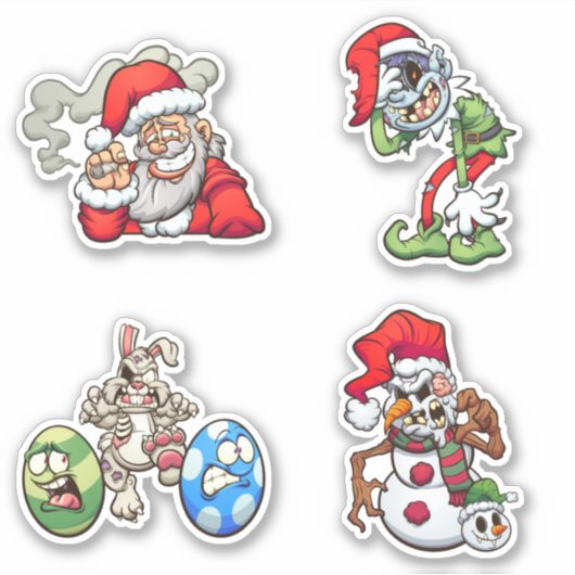 Zombie Feestdagen - Kerstmis & Pasen Sticker (Voorkant)