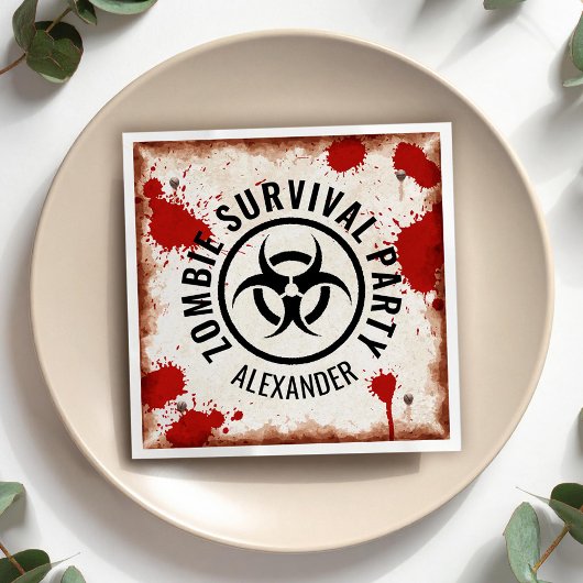 Zombie feestje roestig servet