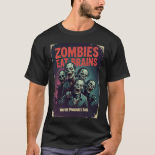 Zombie Film T-shirt - Hersenen Humor Halloween