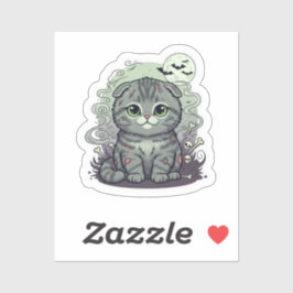 Zombie Fold - Schattigee Schotse Fold Cat Hallowee Sticker