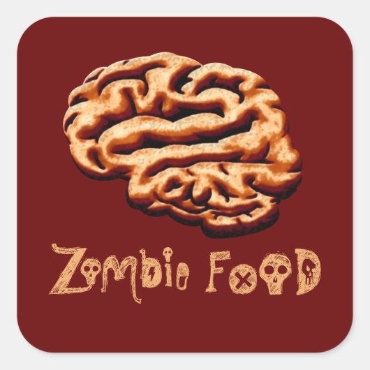 Zombie Food Brains Halloween Labels Haunted House (Voorkant)
