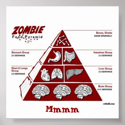 Zombie Food Pyrimid Poster (Voorkant)