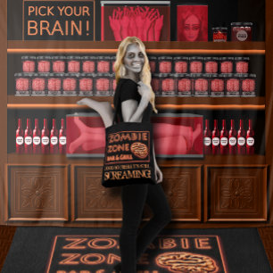 Zombie Food Store Hersenen Ledematen Oogbollen Hal Wandkleed
