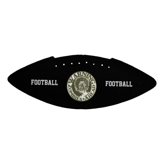 Zombie-Football - Groen en grijs op zwart American Football (Paneel)