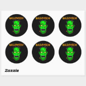 Zombie Frankenstein Ronde Sticker (Vel)