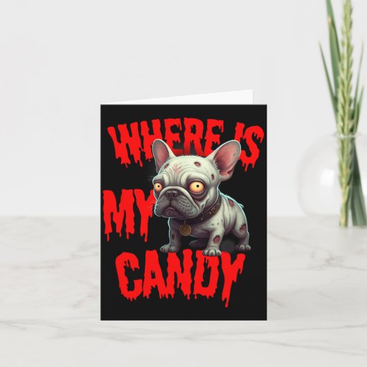 Zombie Franse Bulldog Halloween Kaart (Voorkant)