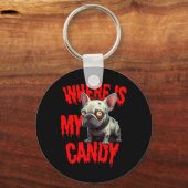 Zombie Franse Bulldog Halloween Sleutelhanger (Voorkant)