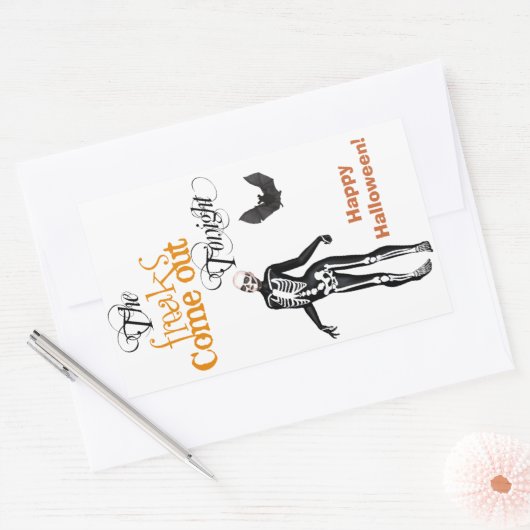 Zombie Freak Halloween Rechthoekige Sticker (Envelop)