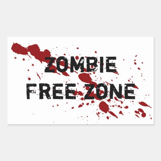 Zombie Free Zone Rechthoekige Sticker (Voorkant)