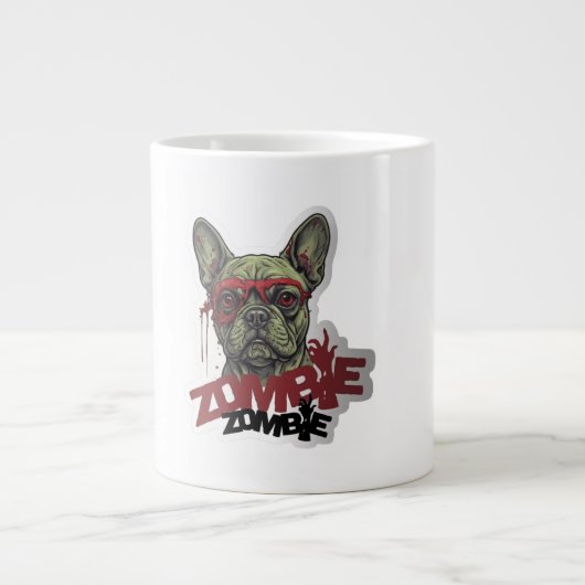 Zombie Frenchie Grote Koffiekop (Voorkant)