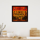Zombie Friendly eet niet Poster (Keuken)