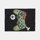 Zombie Gamer Controller Met Oogbal En Halloween G Fleece Deken (Voorkant (Horizontaal))
