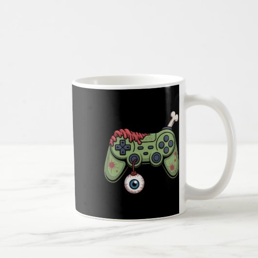 Zombie Gamer Controller Met Oogbal En Halloween G Koffiemok (Rechts)