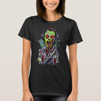 Zombie-gamer die videospel speelt Halloween Horror T-shirt