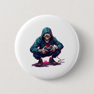 Zombie Gamer - Grappig Halloween Gaming Shirt Ronde Button 5,7 Cm
