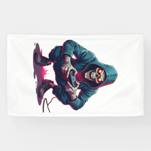 Zombie Gamer � Grappig Halloween Gaming Shirt Spandoek