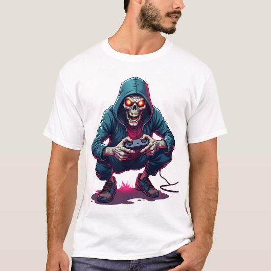 Zombie Gamer � Grappige Halloween Gaming Shirt (Voorkant)