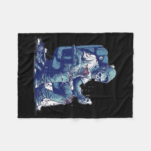 Zombie Gamer Halloween Kostuum Gaming Video-game C Fleece Deken (Voorkant (Horizontaal))