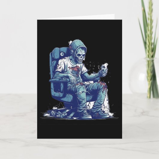 Zombie Gamer Halloween Kostuum Gaming Video-game C Kaart (Voorkant)