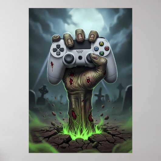 Zombie Gamer Hand - Undead Controller Grip Poster (Voorkant)