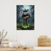 Zombie Gamer Hand - Undead Controller Grip Poster (Keuken)