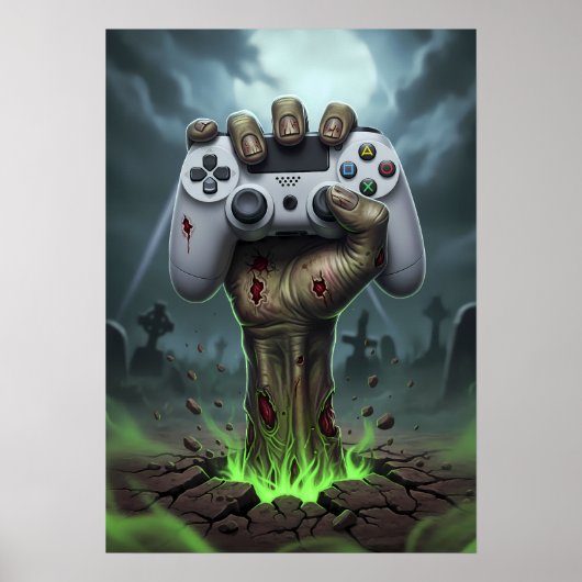 Zombie Gamer Hand - Undead Controller Grip Poster (Voorkant)