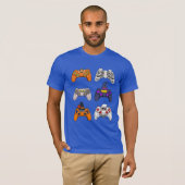 Zombie Gaming Controllers voor Halloween Skeleton T-shirt (Voorkant volledig)