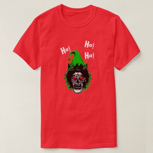 Zombie - Gegroefd Pet Ho! Ho! Ho! T-shirt (Design voorkant)