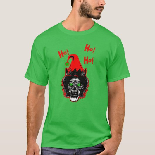 Zombie - Gegroefd rood Pet Ho! Ho! Ho! T-Shirt (Voorkant)